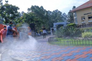 Cegah Covid-19, Jalan di Kota Tangerang Disemprot Disinfektan