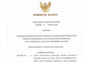 PSBB Tangerang Raya Hingga 3 Mei, Pelanggar Ada Sanksi