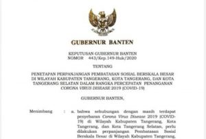 Gubernur Banten Perpanjang Masa PSBB di Tangerang Raya