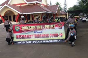 Polres Serang Kota dan Kodim 0602, Baksos Untuk Masyarakat Terdampak Covid-19
