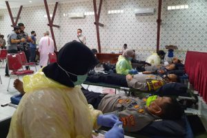 Hari Bhayangkara Ke-74, Polres Serang Kota Donor Darah