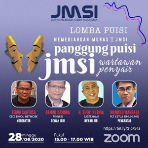Jelang Munas I, JMSI Helat Lomba Puisi Wartawan Panyair Indonesia