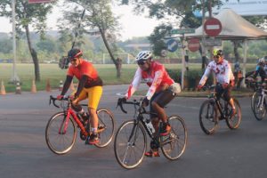Kapolres Cilegon dan Dandim Kompak Bersepeda Pantau Kamtibmas