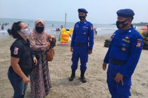 Ditpolairud Polda Banten Patroli Protokol Kesehatan di Obyek Wisata