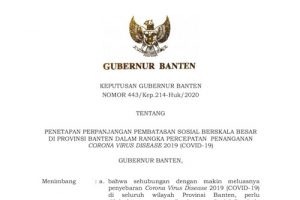 Gubernur Banten Perpanjang PSBB Selama Sebulan