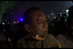 Demo Ricuh Karo Ops Polda Banten Terluka
