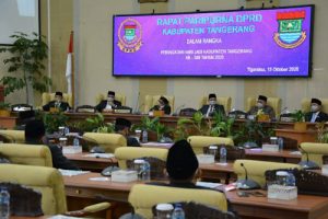 Paripurna DPRD HUT Kabupaten Tangerang Secara Virtual