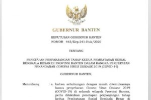Gubernur Banten Perpanjang PSBB Hingga 19 November