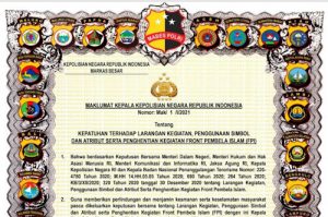 Kapolri Terbitkan Maklumat Larangan Kegiatan dan Atribut FPI
