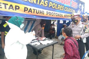 Pos Lantas Tangguh Polres Cilegon Laksanakan Test Antigen Gratis