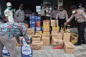 Satgas Bina Kusuma Maung Polres Cilegon Kembali Amankan Ratusan Botol Miras