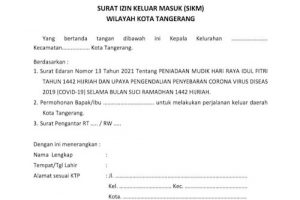 Keluar Masuk Kota Tangerang Harus Punya SIKM