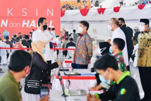 Presiden Tinjau Vaksinasi Covid-19 Di Kabupaten Tangerang