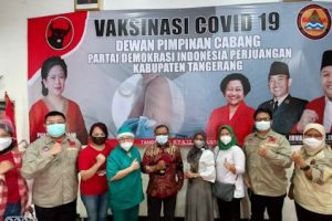 DPC PDI Perjuangan Kabupaten Tangerang Adakan Vaksinasi Covid-19 Gratis