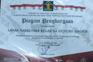 Lapas Kelas IIA Bogor Dapat Penghargaan