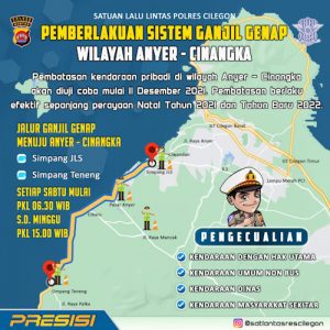 Polres Cilegon Ujicoba Ganjil Genap Jalur Wisata