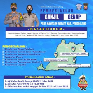 Satlantas Polres Pandeglang Simulasai Ganjil Genap di Tiga Titik