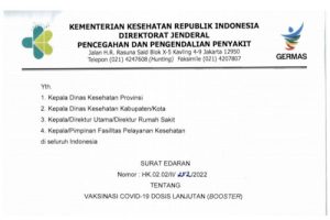 Kemenkes Keluarkan Surat Edaran Booster