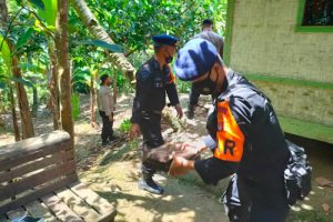Pasca Gempa Satbrimob Polda Banten dan BPBD Bantu Bersihkan Puing