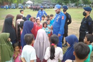 Ditpolairud Banten Berikan Trauma Healing Bagi Anak Korban Gempa