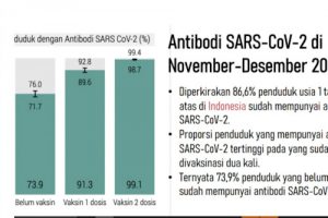 Survey: 86,6% Penduduk Indonesia Miliki Antibodi Covid-19