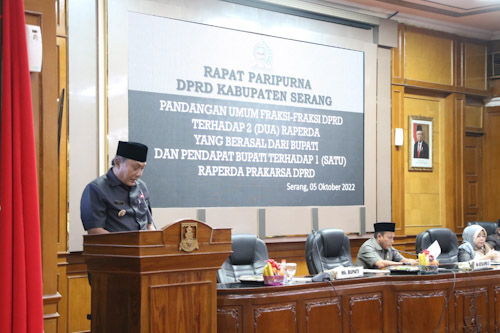 Fraksi di DPRD Sepakati Dua Raperda Usulan Bupati Serang