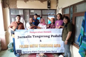 Jurnalis Tangerang Salurkan Bantuan untuk Korban Gempa Cianjur