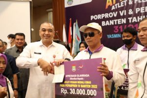 Cair, Atlet dan Pelatih Porprov dan Peparprov Kabupaten Tangerang Diguyur Bonus