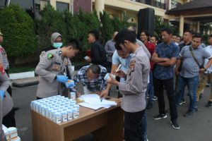 Personel Polda Banten Terlibat Operasi Mantap Brata Laksanakan Tes Urin