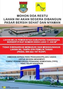 Pemasangan Plang di Pasar Kutabumi Bukti Hadirnya Pemerintah, Penghadang Bukan Pedagang