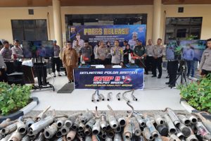 Ditlantas Polda Banten Musnahkan 1.023 Unit Knalpot Brong Hasil Sitaan