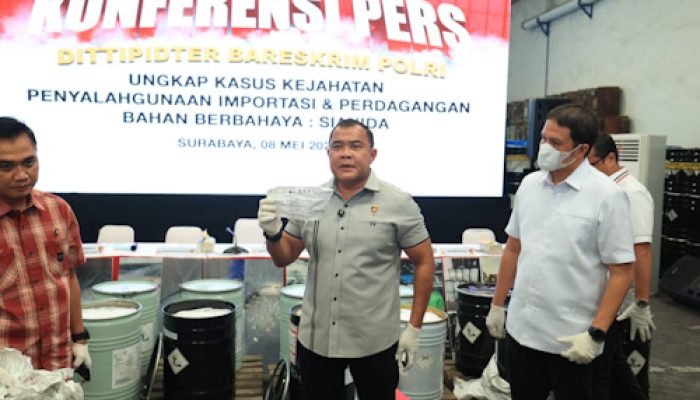 Bareskrim Polri Bongkar Perdagangan Ilegal Sianida di Surabaya dan Pasuruan, Omzet Rp59 Miliar