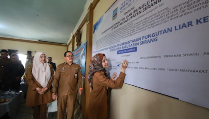 Ratu Zakiyah Deklarasi Satgas Pungli Ketenagakerjaan Kabupaten Serang