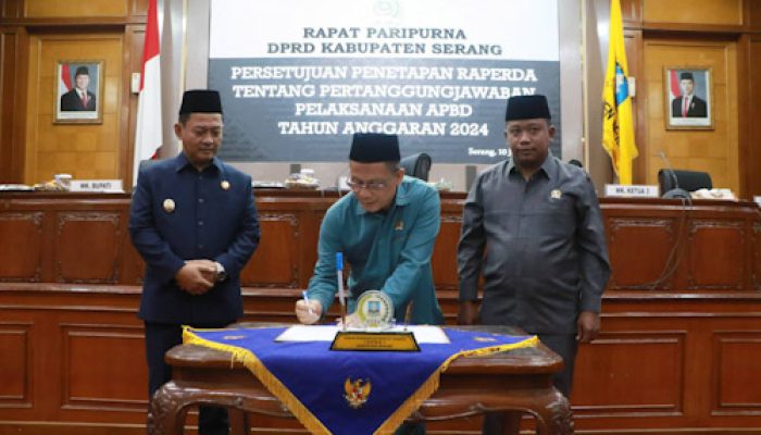 DPRD Kabupaten Serang Tetapkan Raperda Pertanggungjawaban APBD 2024 Jadi Perda