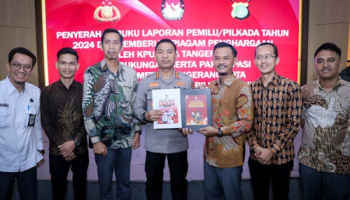 KPU Serahkan Laporan Pemilu 2024 kepada Polres Metro Tangerang Kota