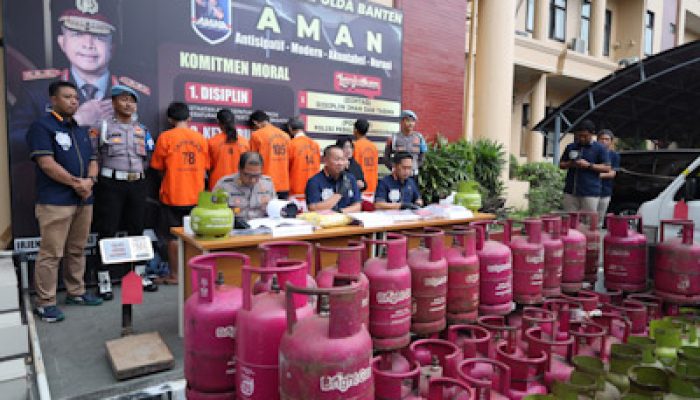 Aksi Ilegal Oplosan LPG Bermodus Penyuntikan Antar Tabung Digerebek Polda Banten