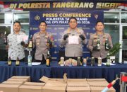 Polresta Tangerang Sita 2.268 Botol Miras dan 10.779 Butir Obat Keras, Operasi Pekat Maung 2026