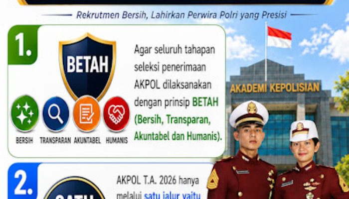Penerimaan Anggota Polri T.A 2026 Terapkan Prinsip BETAH