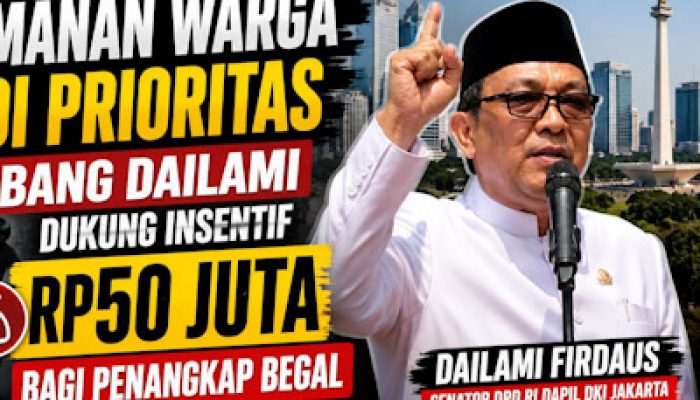 Senator Jakarta Dukung Insentif Rp50 Juta bagi Penangkap Begal