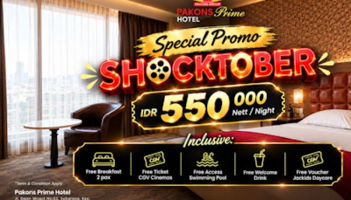 Sambut Oktober dengan Promo Menarik, Pakons Prime Hotel Tangerang Hadirkan Shocktober x CGV dan Halloween Room Package
