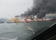 KMP Batu Mandi Terbakar di Perairan Merak
